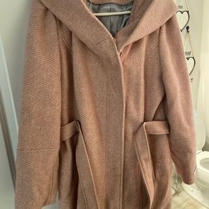 Pink Hooded Calvin Klein Coat